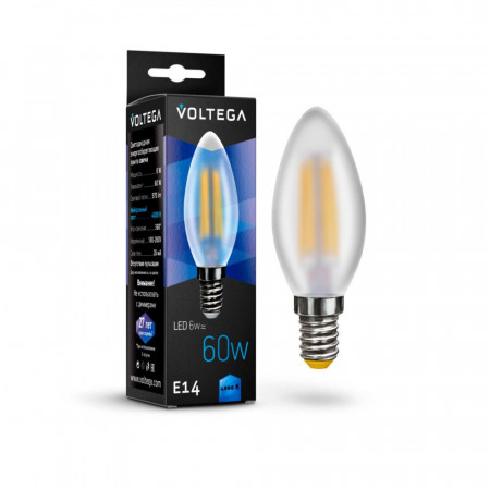 Лампа светодиодная Voltega свеча Candel matt 6W  VG10-C2E14cold6W-F  7045