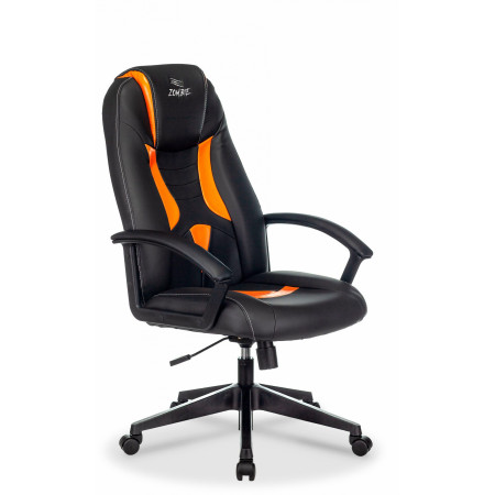 Геймерское кресло ZOMBIE 8, оранжевый, черный, кожа искусственная