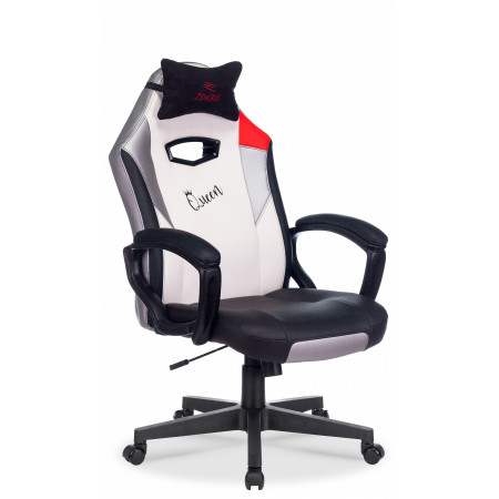 Геймерское кресло HERO QUEEN, белый, серебряный, черный, текстиль, экокожа