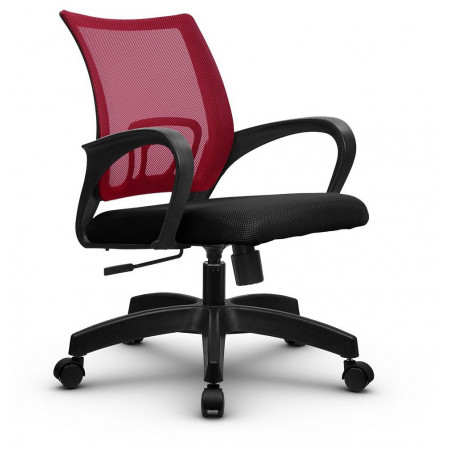 Кресло офисное SU-CS-9, красный, черный, ткань