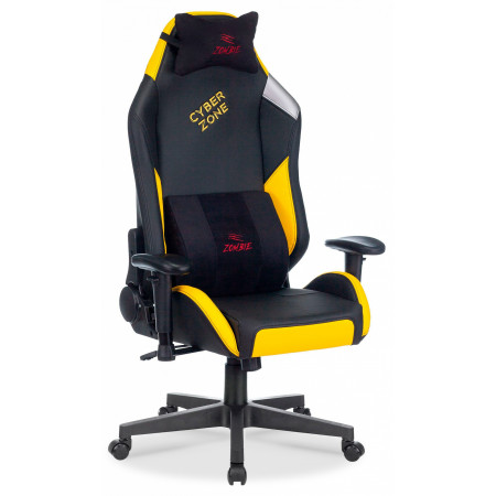 Геймерское кресло HERO CYBERZONE PRO, желтый, черный, текстиль, экокожа