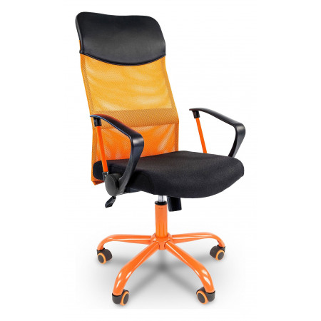 Кресло офисное Chairman 610, оранжевый, черный, акрил сетчатый, текстиль