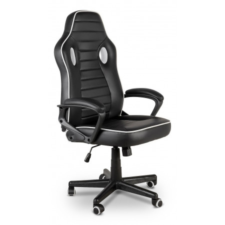 Геймерское кресло MF-3041, белый, черный, экокожа