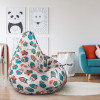Чехол для кресла мешка Новогодние совы, размер Комфорт, мебельный хлопок