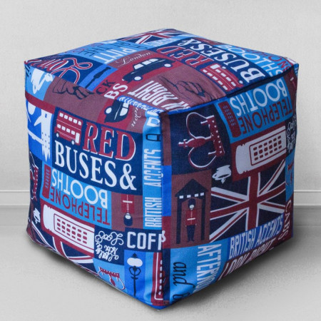 Пуфик-кубик Знакомый Лондон, мебельный хлопок