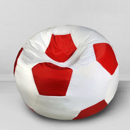 Кресло-мешок Мяч Красно-белый, размер ХХL, оксфорд