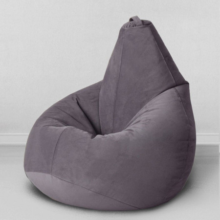 Кресло-мешок груша Антрацит, размер L-Компакт, мебельный велюр