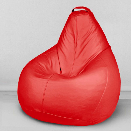 Кресло-мешок груша Красный, размер L-Компакт, экокожа