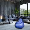 Кресло-мешок груша Синий, размер L-Компакт, экокожа