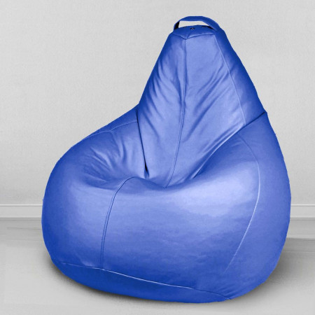 Кресло-мешок груша Синий, размер ХХL-Стандарт, экокожа