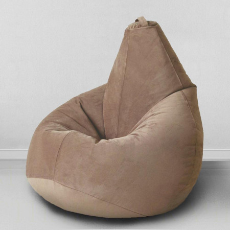 Кресло-мешок груша Шоколад, размер ХХL-Стандарт, мебельный велюр