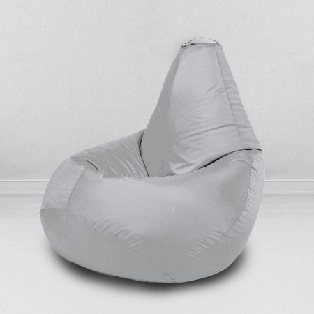 Кресло-мешок груша Серебристо-серый, размер L-Компакт, оксфорд