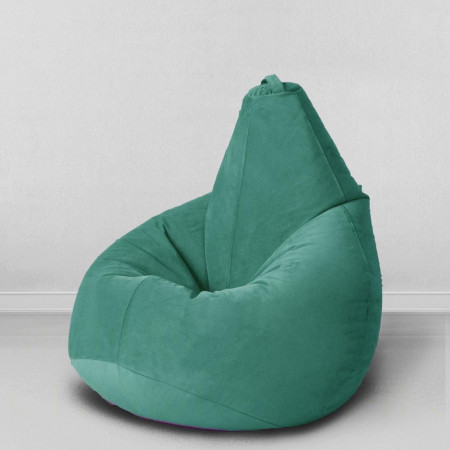 Кресло-мешок груша Темный ментол, размер L-Компакт, мебельный велюр