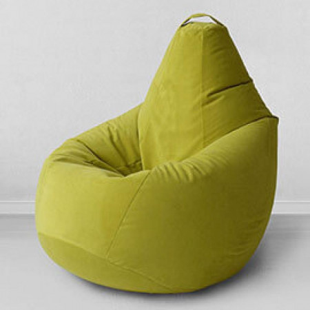 Кресло-мешок груша Горчица, размер L-Компакт, мебельный велюр
