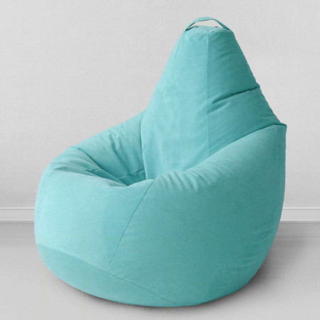 Кресло-мешок груша Ментол, размер L-Компакт, мебельный велюр