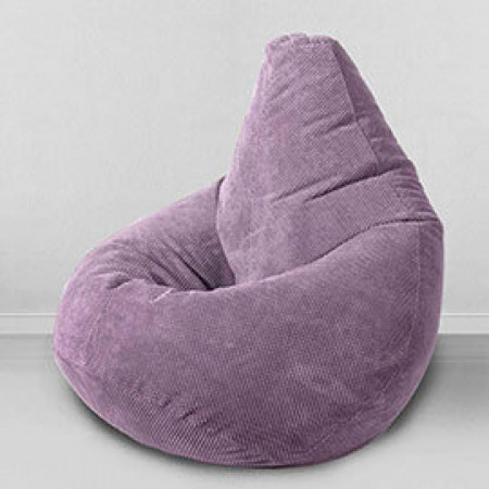 Кресло-мешок груша Сирень, размер L-Компакт, объемный велюр