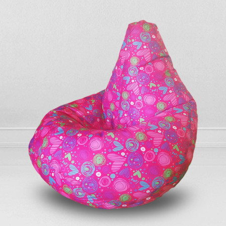 Кресло-мешок груша Сердца, размер L-Компакт, оксфорд