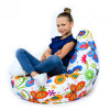 Кресло-мешок груша Бабочки, размер L-Компакт, мебельный хлопок