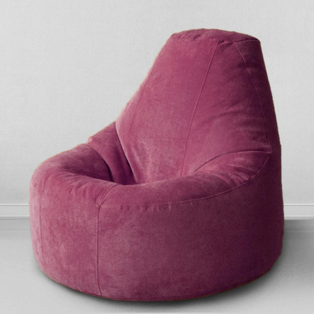 Кресло-пуф Люкс Незрелая слива, размер XХХL-Комфорт, мебельный велюр