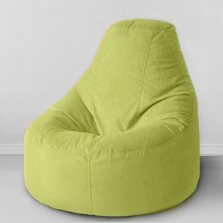Кресло-пуф Люкс Салатовый , размер XХХL-Комфорт, мебельный велюр