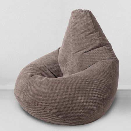 Кресло-мешок груша Какао, размер ХХXL-Комфорт, объемный велюр