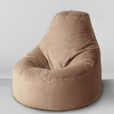 Кресло-пуф Люкс Шоколад, размер XХХL-Комфорт, мебельный велюр