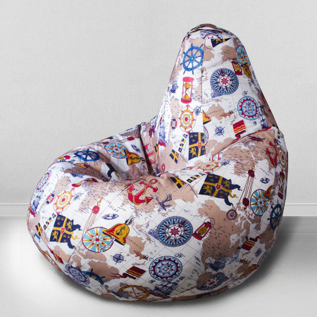 Кресло-мешок груша Карта, размер ХXХL-Комфорт, мебельный хлопок