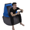 Кресло-мешок игровое кресло Геймер Серо-голубое, размер ХXXХL, мебельный велюр