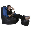 Кресло-мешок игровое кресло Геймер Черно-синее, размер ХXXХL, экокожа
