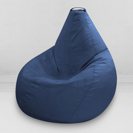 Кресло-мешок груша Темно-синий, размер ХХXL-Комфорт, мебельный велюр