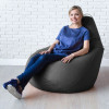 Кресло-мешок груша Черный, размер ХХXL-Комфорт, мебельный велюр