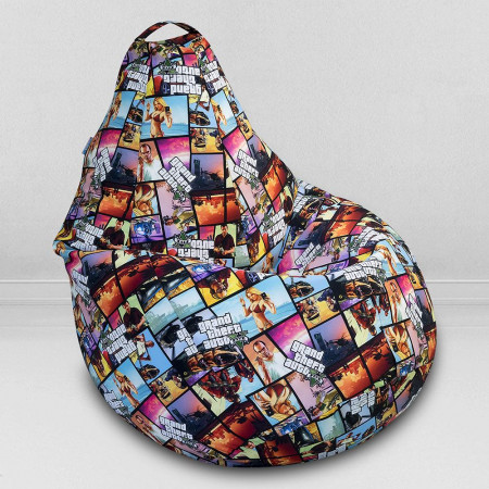 Кресло-мешок груша GTA V, размер ХXХL-Комфорт, мебельный хлопок