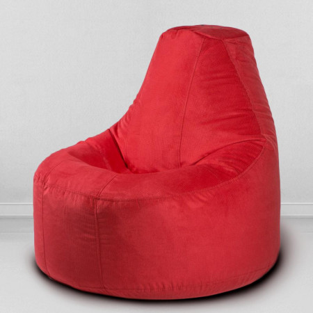 Кресло-пуф Люкс Красный, размер XХХL-Комфорт, мебельный велюр