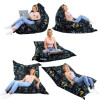 Кресло-подушка, Твинкли, бирюза, размер ХXХL-Комфорт, мебельный велюр