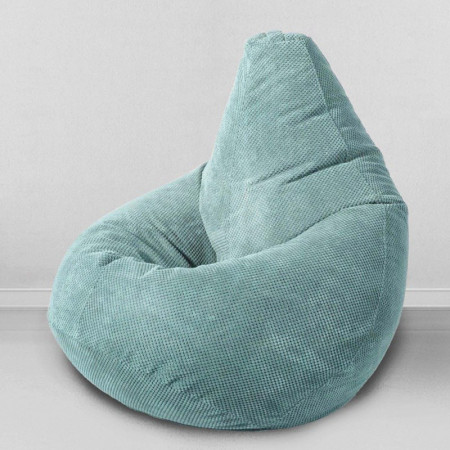 Кресло-мешок груша Ментол, размер L-Компакт, объемный велюр