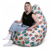 Кресло-мешок груша Ночные Новогодние совы, размер ХXХL-Комфорт, мебельный хлопок
