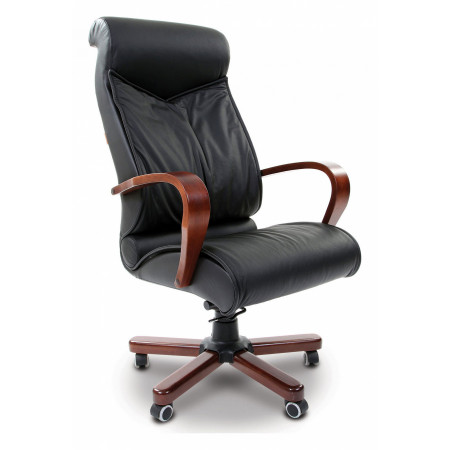 Кресло 420 WD, черный, кожа натуральная
