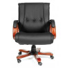 Кресло Chairman 653M, черный, кожа натуральная