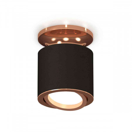 Комплект накладного светильника Ambrella light Techno Spot XS7402120 SBK/PPG черный песок/золото розовое полированное (N7930, C7402, N7005)