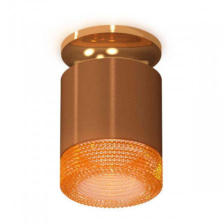 Комплект накладного светильника Ambrella light Techno Spot XS7404122 SCF/PYG/CF кофе песок/золото желтое полированное/кофе (N7929, C7404, N7195)
