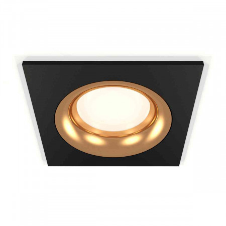 Комплект встраиваемого светильника Ambrella light Techno Spot XC7632005 SBK/PYG черный песок/золото желтое полированное (C7632, N7014)