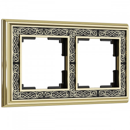 Рамка Werkel Palacio Gracia на 2 поста золото/черный WL77-Frame-02 4690389126055