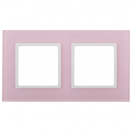 14-5102-30 ЭРА Рамка на 2 поста, стекло, Эра Elegance, розовый+бел