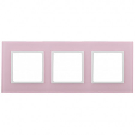 14-5103-30 ЭРА Рамка на 3 поста, стекло, Эра Elegance, розовый+бел