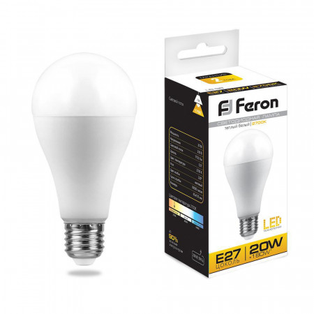 Лампа светодиодная Feron LB-98 Шар E27 20W 2700K