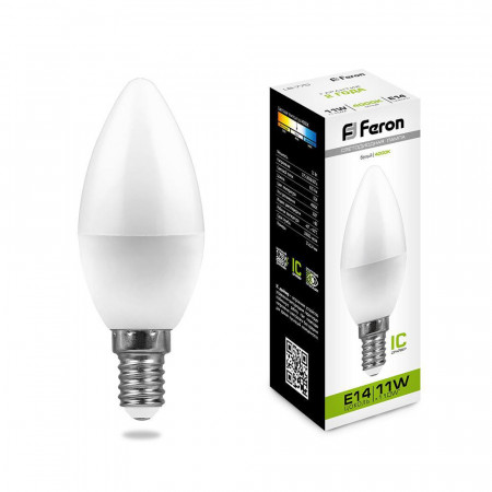 Лампа светодиодная Feron LB-770 Свеча E14 11W 4000K