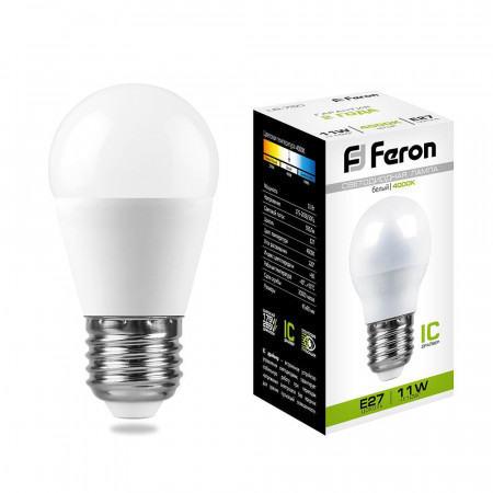 Лампа светодиодная Feron LB-750 Шарик E27 11W 4000K