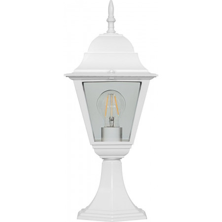 Светильник садово-парковый Feron 4104 четырехгранный на постамент 60W E27 230V, белый