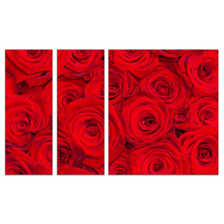 Модульная картина "Миллион миллион алых роз..." из 3х частей 80х140 VJ620