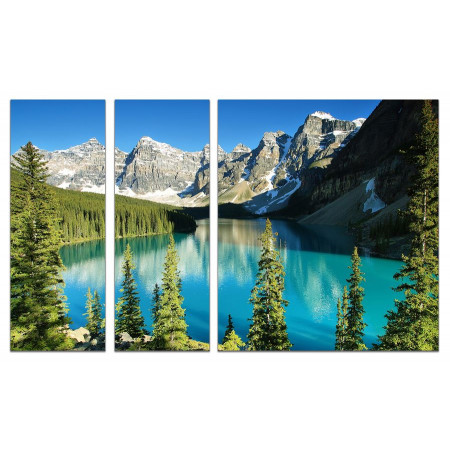 Модульные картины из 3х частей "Озеро на границе гор и леса" 80х140 VJ588